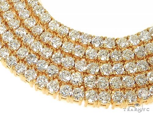 TraxNYC Signature 2 Pointers 14K Yellow Gold Diamond Tennis Chain 66009 - Image 3