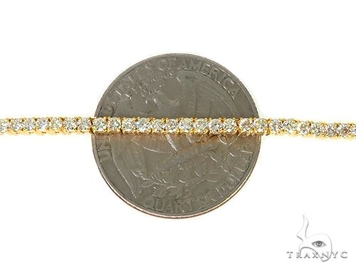 TraxNYC Signature 2 Pointers 14K Yellow Gold Diamond Tennis Chain 66009 - Image 5
