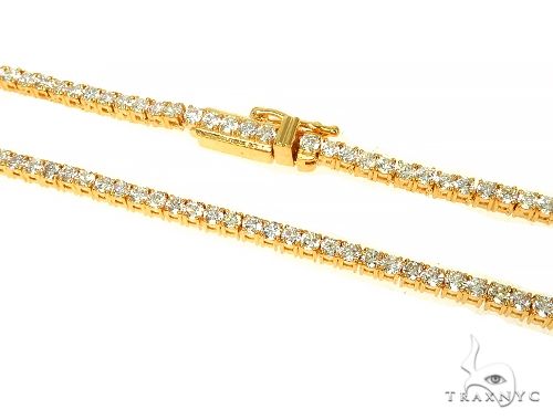 TraxNYC Signature 4 Pointers 14K Yellow Gold Diamond Tennis Chain 66010 - Image 2