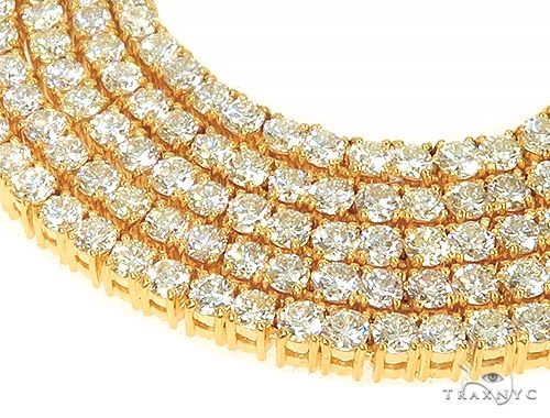 TraxNYC Signature 4 Pointers 14K Yellow Gold Diamond Tennis Chain 66010 - Image 3