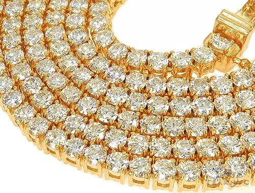 TraxNYC Signature 5 Pointers 14K Yellow Gold Diamond Tennis Chain 66008 - Image 3