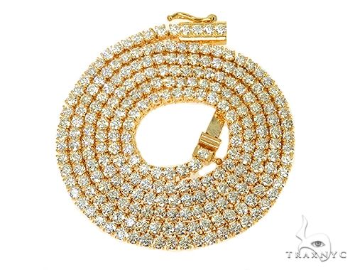TraxNYC Signature 5 Pointers 14K Yellow Gold Diamond Tennis Chain 66008 - Image 4
