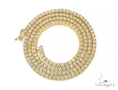 TraxNYC Signature 7 Pointers 14K Yellow Gold Diamond Tennis Chain 66005 - Image 4