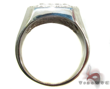 TraxNYC Heavy Silver Diamond Ring 25649 - Image 5