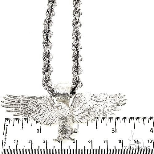 TraxNYC Silver Eagle Pendant Rope Chain Set 67200