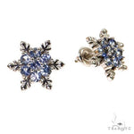 TraxNYC Snowflake Sapphire Earrings 67583 - Image 2