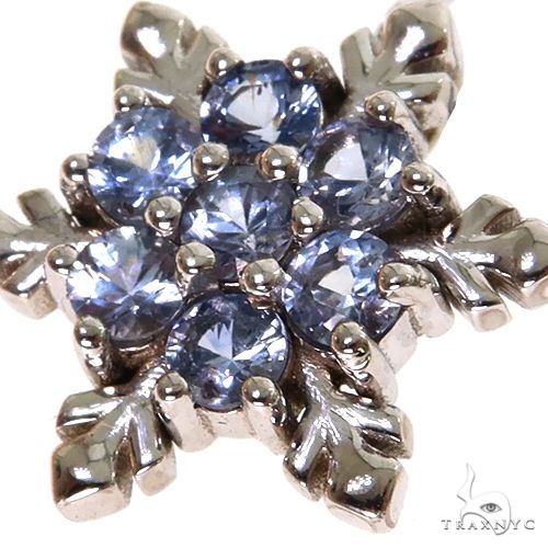 14K Gold TraxNYC Snowflake Sapphire Necklace, photo 3 of 5