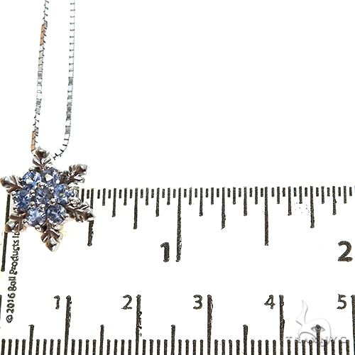 14K Gold TraxNYC Snowflake Sapphire Necklace, photo 5 of 5