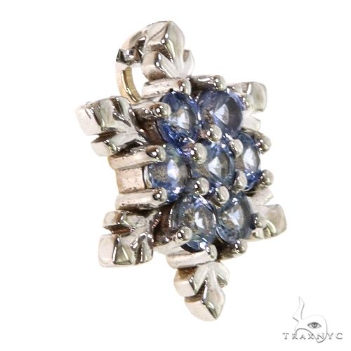 14K Gold TraxNYC Snowflake Sapphire Pendant, photo 2 of 5