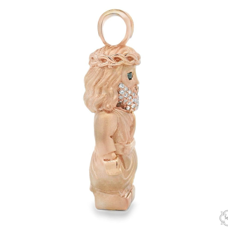 TraxNYC Solid Gold Block Jesus Pendant 70839 - Image 3