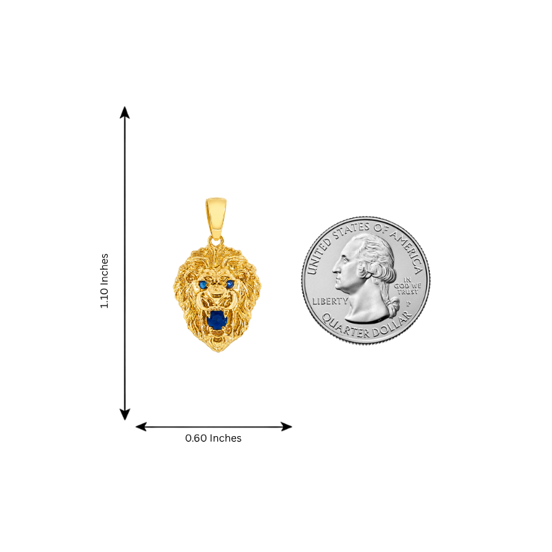 TraxNYC Blue Sapphire Lion Pendant 66831