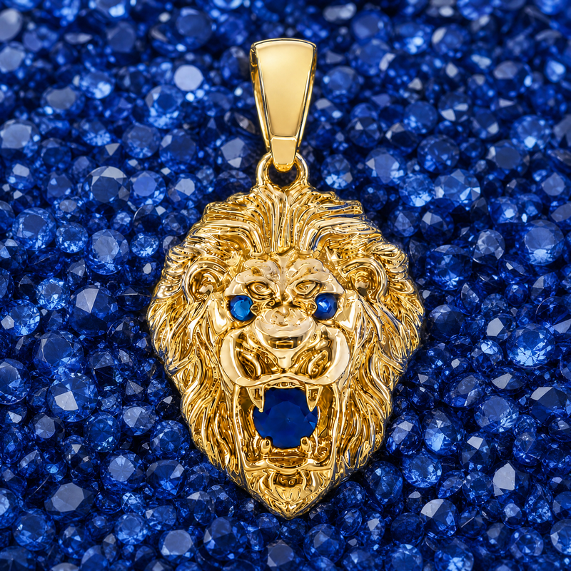 TraxNYC Blue Sapphire Lion Pendant 66831
