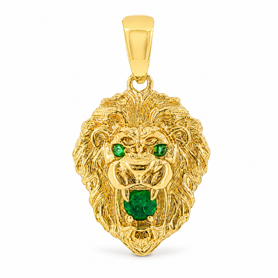 TraxNYC Emerald Lion Pendant 66829