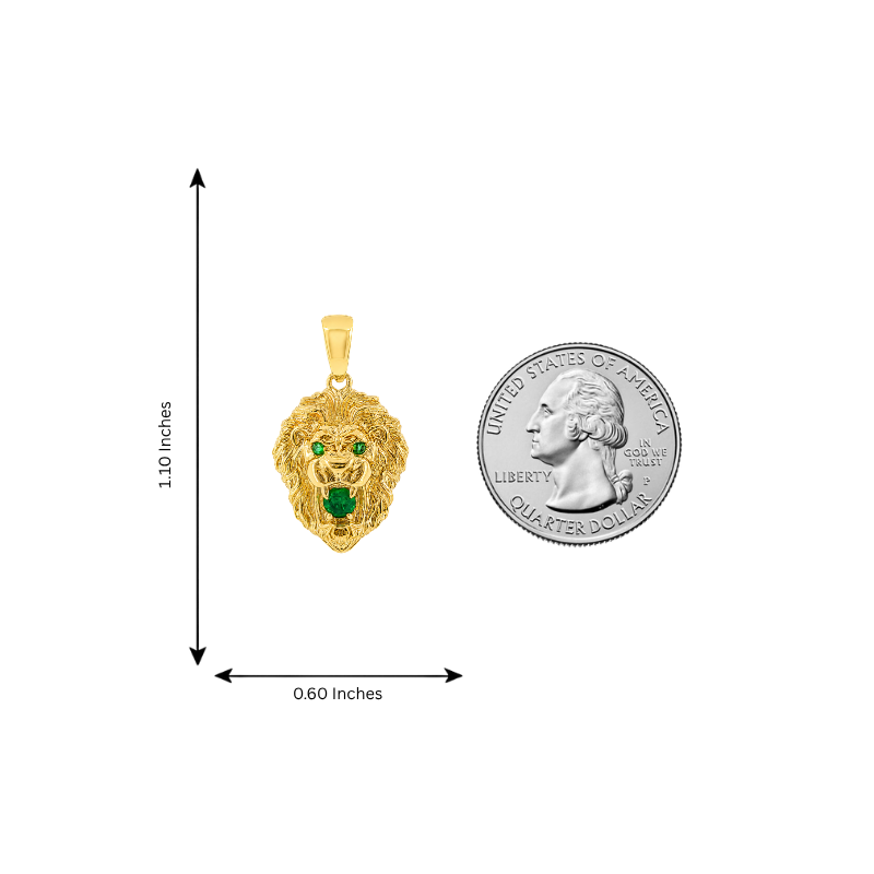 TraxNYC Emerald Lion Pendant 66829