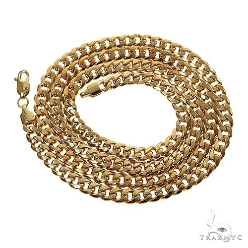 24-inch yellow gold 4.6mm Miami Cuban link chain for men by TraxNYC, photo 3 of 6