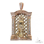 Tri-Color Mini St. Lazarus Diamond Pendant 68455 - Image 1