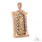 Tri-Color Mini St. Lazarus Diamond Pendant 68455 - Image 2