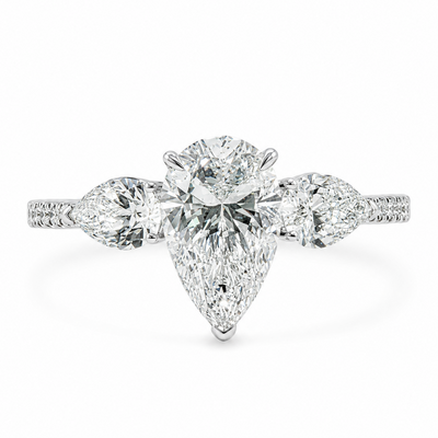 Triad Pear Engagement Ring 71551