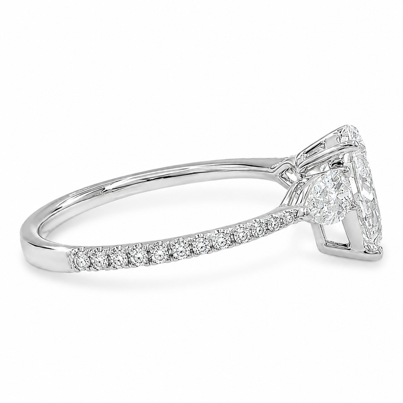 Triad Pear Engagement Ring 71551