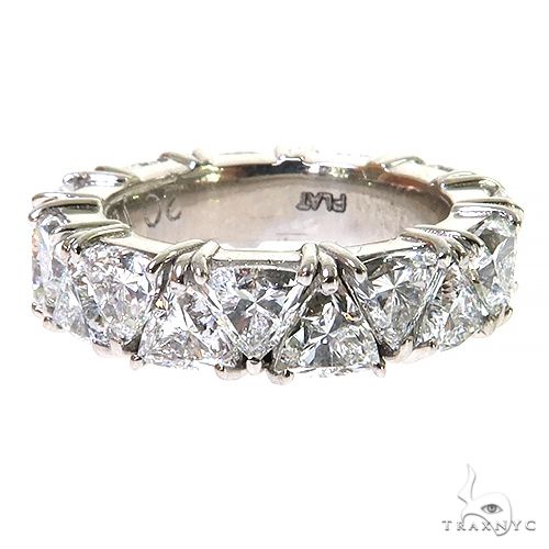 White gold eternity ring with trillion cut diamonds all around band