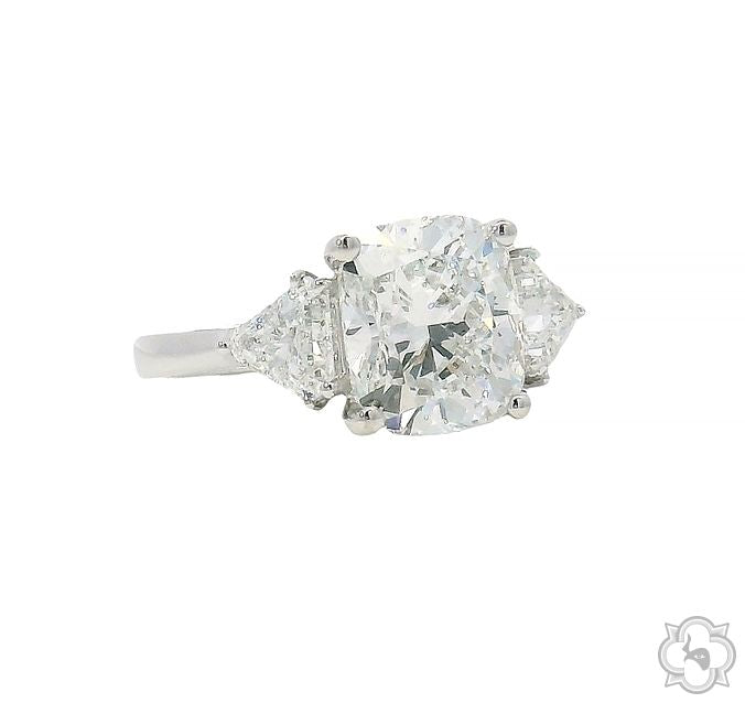 18K Gold Trilogy Cushion Glow Lab-Grown Diamond Engagement Ring, photo 3 of 6