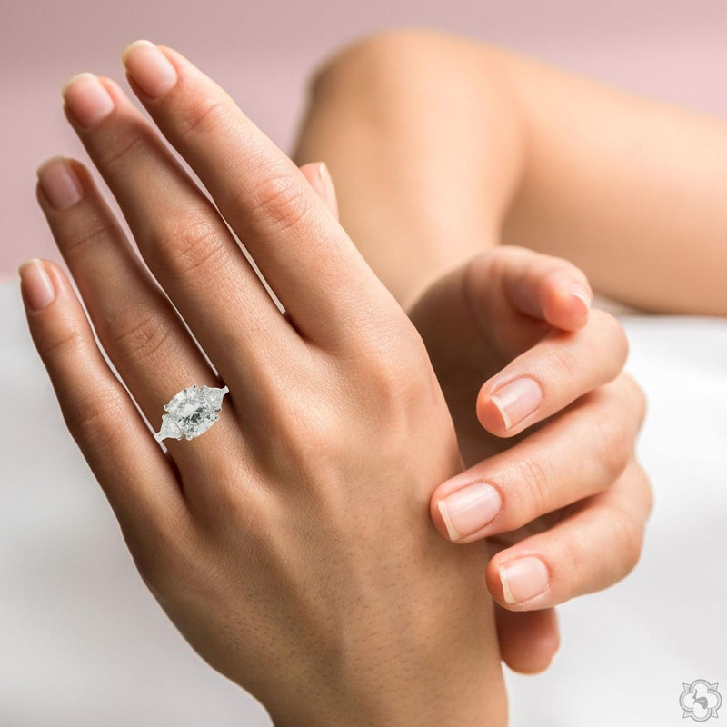 18K Gold Trilogy Cushion Glow Lab-Grown Diamond Engagement Ring, photo 6 of 6