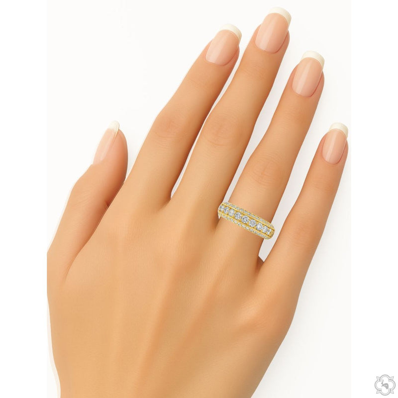 18K Gold Triple Row Lab-Grown Diamond Eternity Band, photo 6 of 6