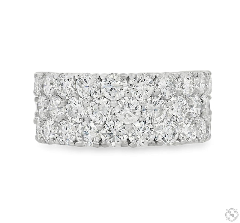14K Gold Triple Row Lab-Grown Diamond Ring, photo 2 of 7