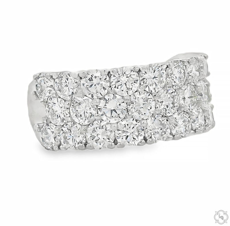 14K Gold Triple Row Lab-Grown Diamond Ring, photo 3 of 7