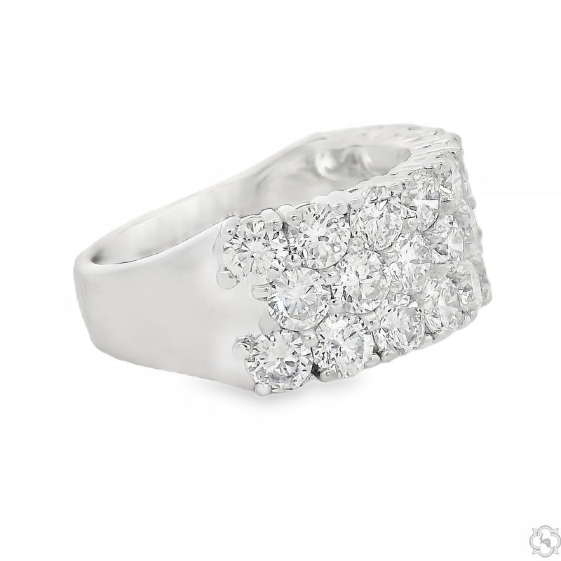 Triple Row Diamond Ring 70767 - Image 4