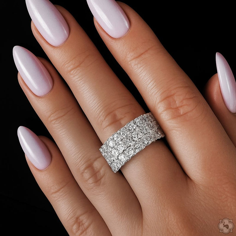 14K Gold Triple Row Lab-Grown Diamond Ring, photo 7 of 7