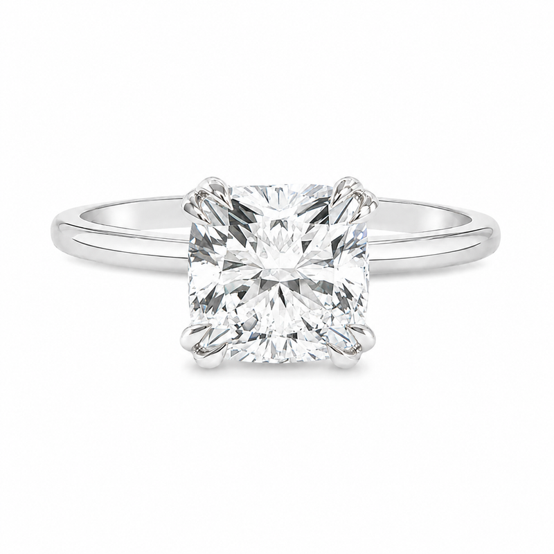 Tulip Cushion Solitaire Engagement Ring 68364
