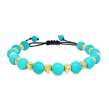 Turquoise & 14K Gold Bead Adjustable Bracelet 71142