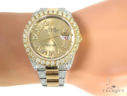 Two Tone Mens Diamond DateJust 41mm Rolex Watch 65813 - Image 10