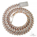 Two Tone Prong Set Diamond Cuban Chain 66852 - Image 3