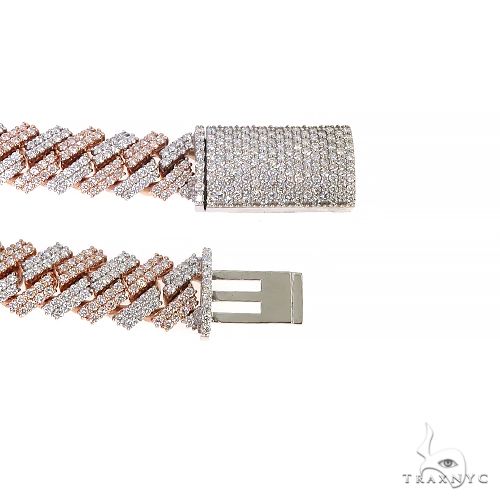 Two Tone Prong Set Diamond Cuban Chain 66852 - Image 5