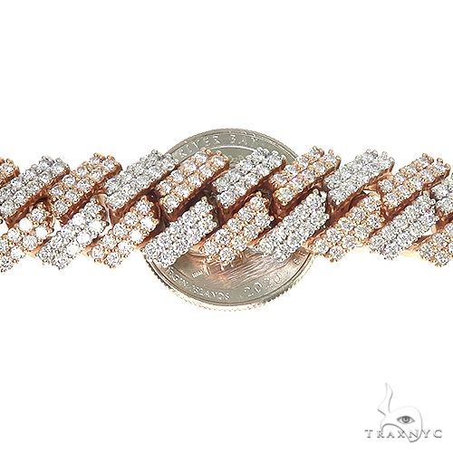 Two Tone Prong Set Diamond Cuban Chain 66852 - Image 7