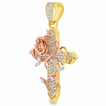 Two Tone Rosevine Heavenly Cross Pendant 71651