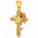 Two Tone Rosevine Heavenly Cross Pendant 71651