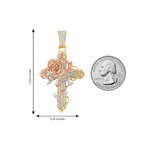 Two Tone Rosevine Heavenly Cross Pendant 71651