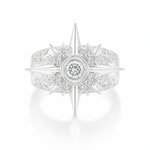UFO Silver Diamond Ring 71601
