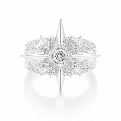 UFO Silver Diamond Ring 71601
