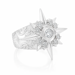 UFO Silver Diamond Ring 71601