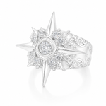 UFO Silver Diamond Ring 71601
