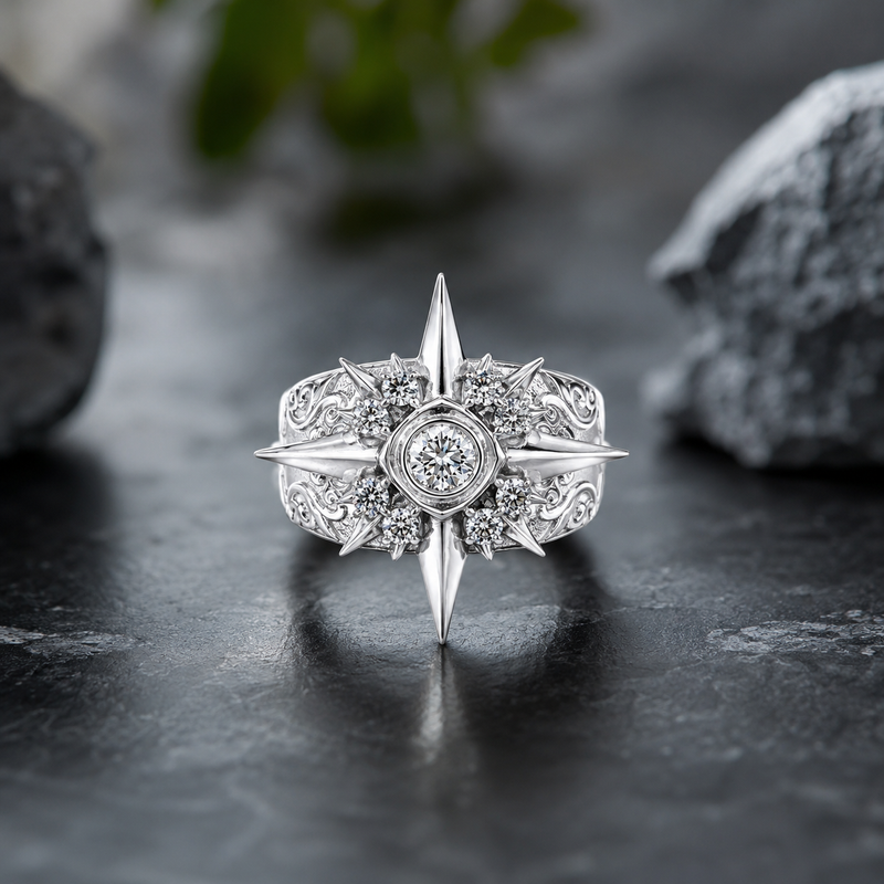 UFO Silver Diamond Ring 71601