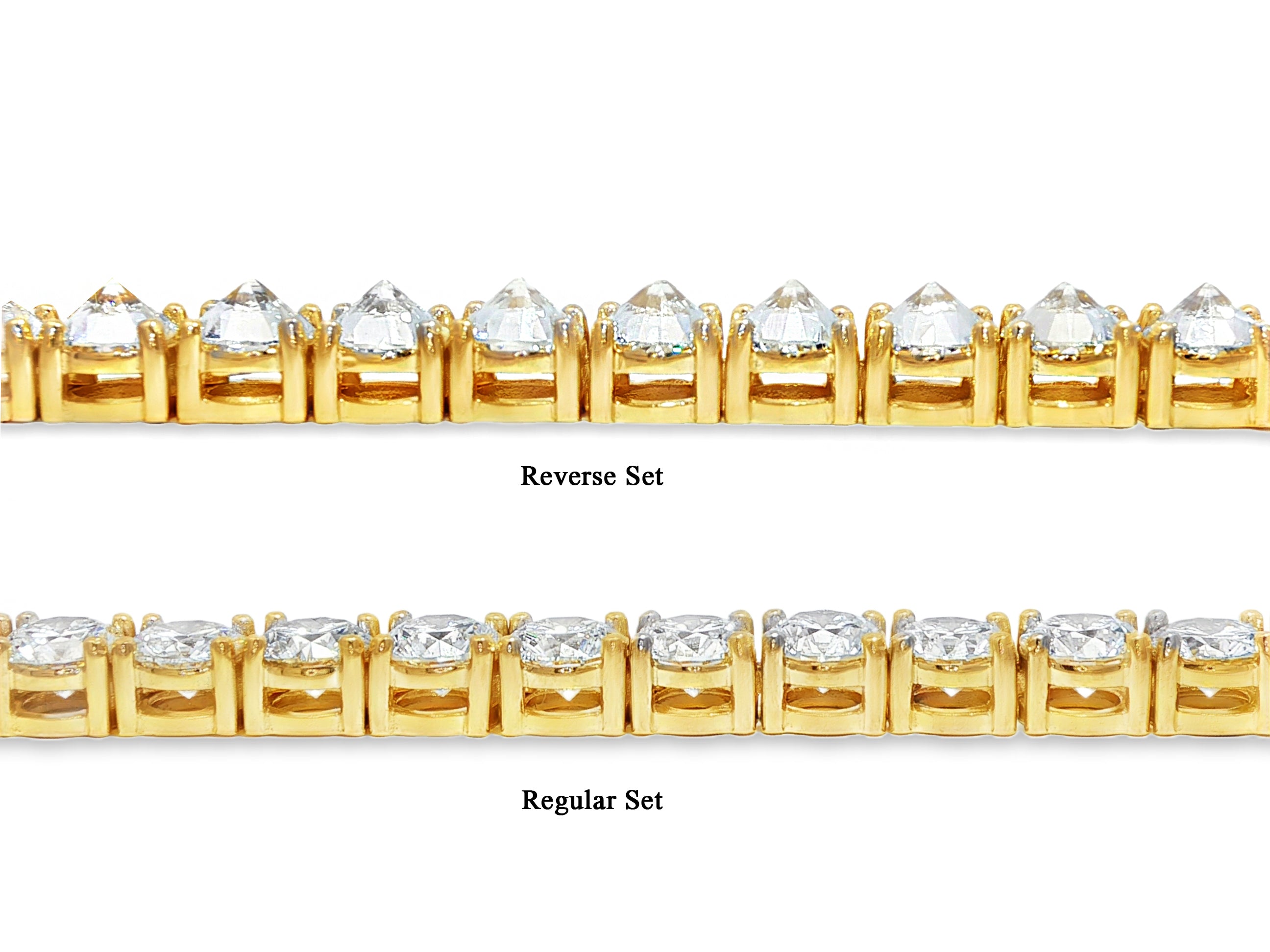 75 Pointer Upside Down Diamond Tennis Chain 70917 | TraxNYC