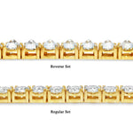 22-inch yellow gold tennis chain with round-cut 80 pointer diamonds.