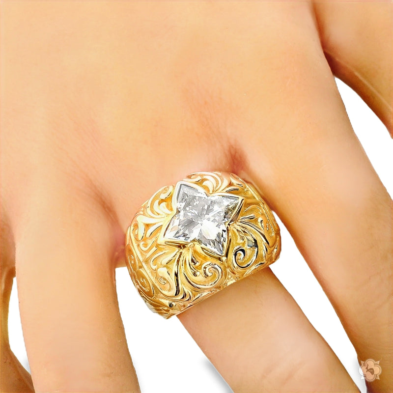 Flower Modified Brilliant Diamond Mens Ring 71000