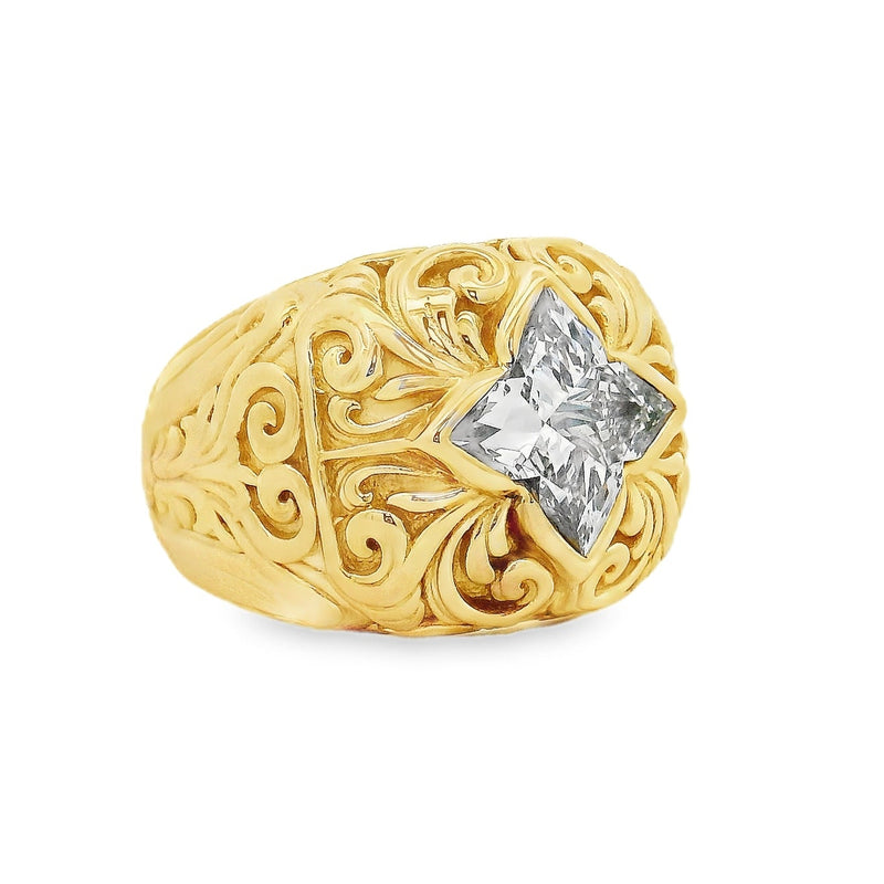 Flower Modified Brilliant Diamond Mens Ring 71000