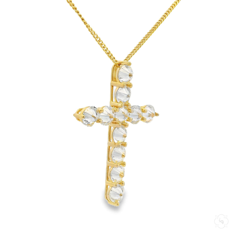 Upside Down Diamond Cross Set in 14K gold, view 2